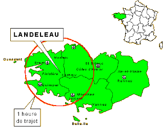 Carte de la Bretagne,Landeleau